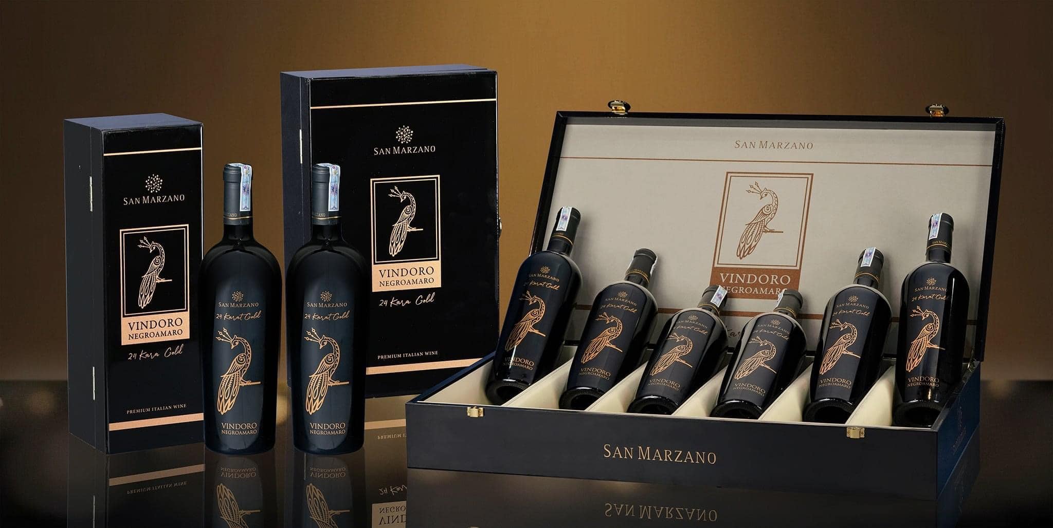 Rượu Vang Ý Con Công Vindoro 24 Karat Gold